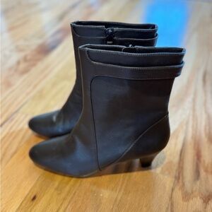 Cole Haan Nike Air Dark Brown Leather Booties, W7.5